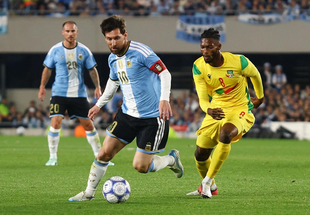 Lionel Messi di pertandingan Argentina vs Benin