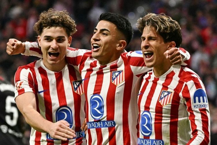 ATM vs MU Liga Champions - Selebrasi pemain Atlético Madrid