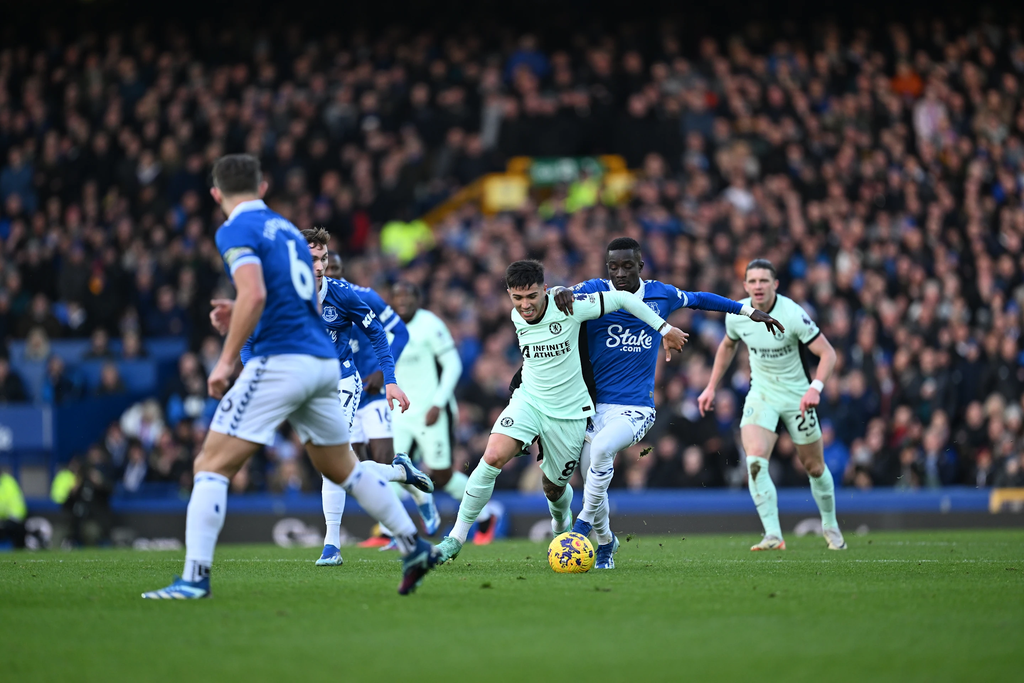 Pemain Chelsea dalam laga Everton vs Chelsea